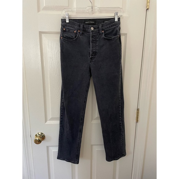 Aritzia Denim Forum Arlo High Rise Straight Jeans Black Size 24 - Picture 2 of 6